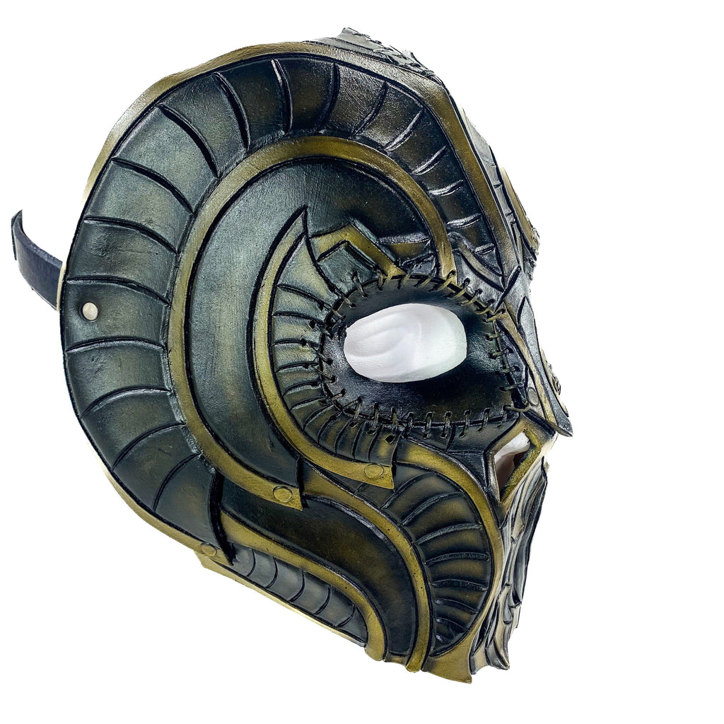 Handmade Genuine Leather Mask in Natural Colors by Rockwell Masks