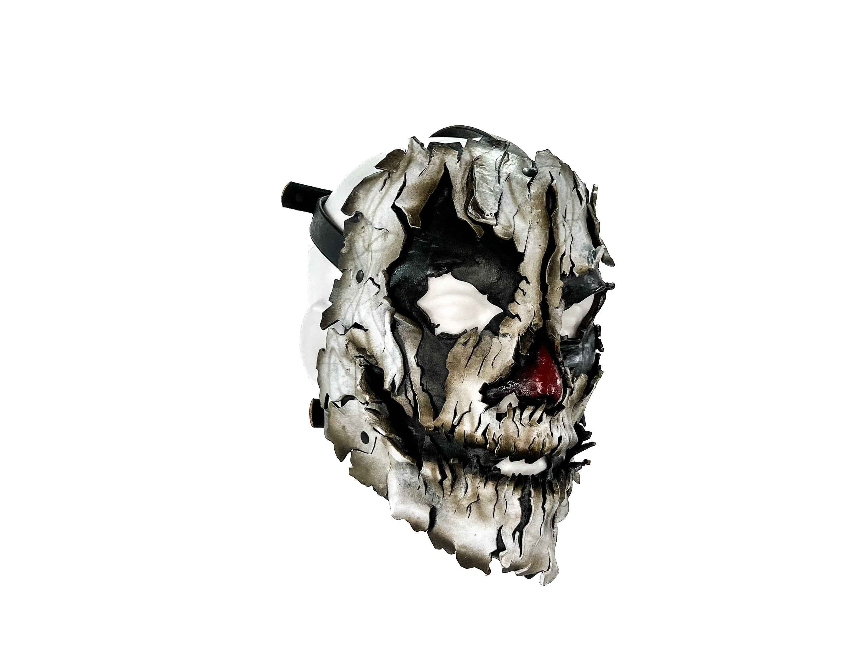 Genuine Leather Clown Mask - Shattered Clown Handmade Full Face Cover for Halloween, Performance, or Cosplay Costume - Big Tim's Magic Emporium
