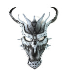 Grey Ancient Dragon Leather Mask with Swarovski Crystals by Rockwell Masks