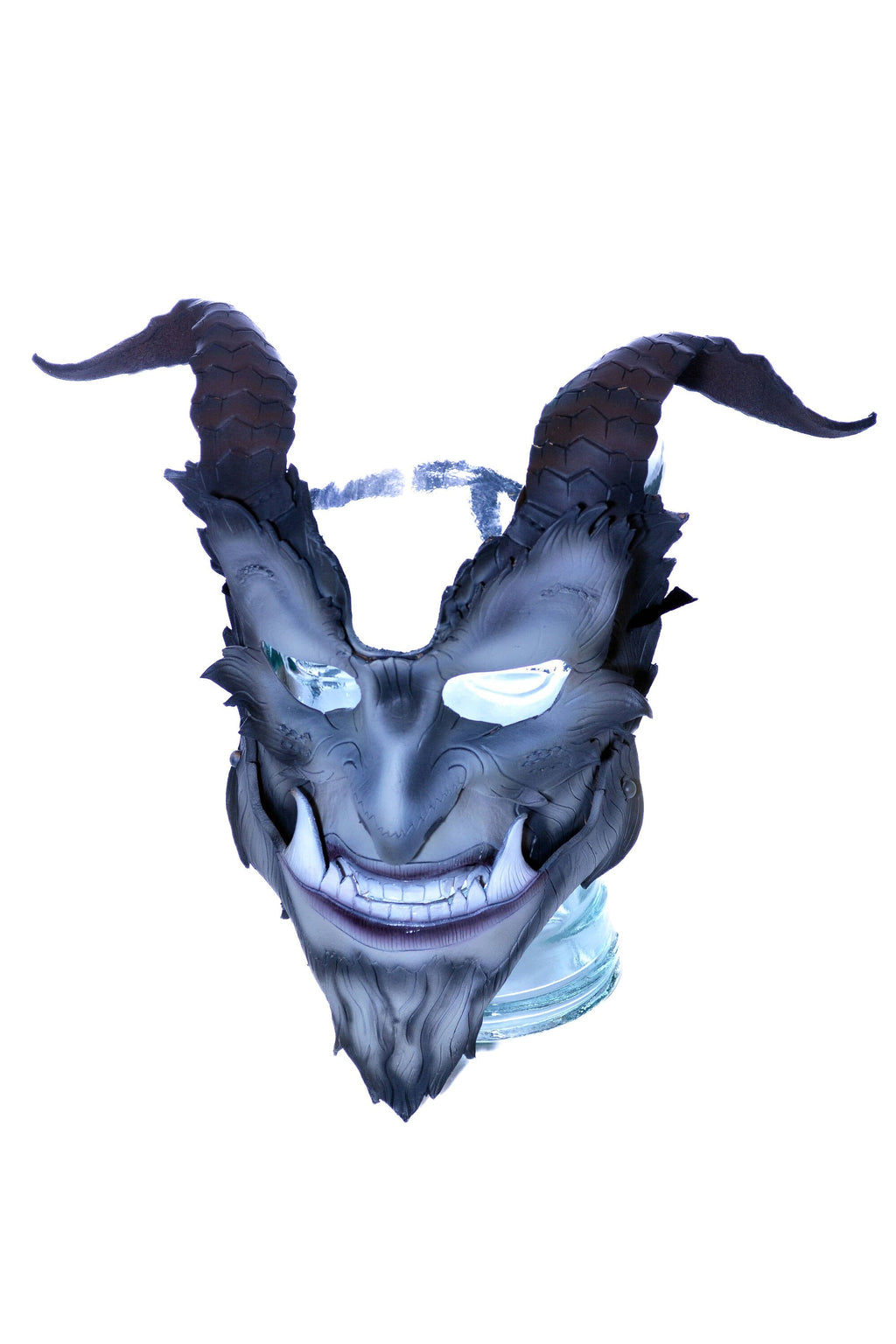 The Beast - Articulating Jaw Handmade Genuine Leather Mask with Horns in Natural Colors by Rockwell Masks