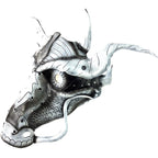 Grey Ancient Dragon Leather Mask with Swarovski Crystals by Rockwell Masks