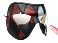 Harlequin Handmade Genuine Leather Mask in Red White Black and Gold by Rockwell Masks