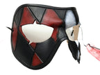 Harlequin Handmade Genuine Leather Mask in Red White Black and Gold by Rockwell Masks