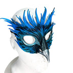 Layered Blue Phoenix Handmade Genuine Leather Mask by Rockwell Masks