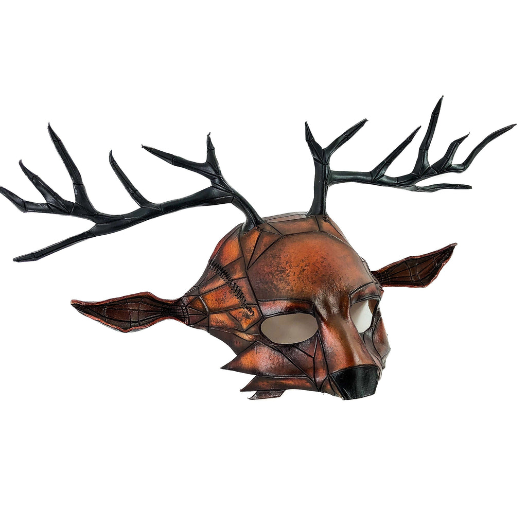 Geometric Buck Deer Genuine Leather Mask by Rockwell Masks