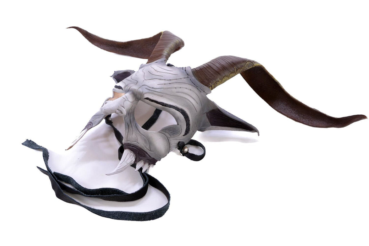 Krampus Handmade Genuine Leather Mask for Masquerade Cosplay or Halloween Costumes by Rockwell Masks