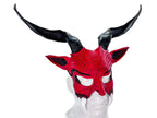 Krampus Handmade Genuine Leather Mask for Masquerade Cosplay or Halloween Costumes by Rockwell Masks