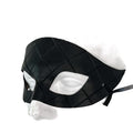 Masquerade Handmade Genuine Leather Mask in Black for Masquerades Halloween or Cosplay by Rockwell Masks