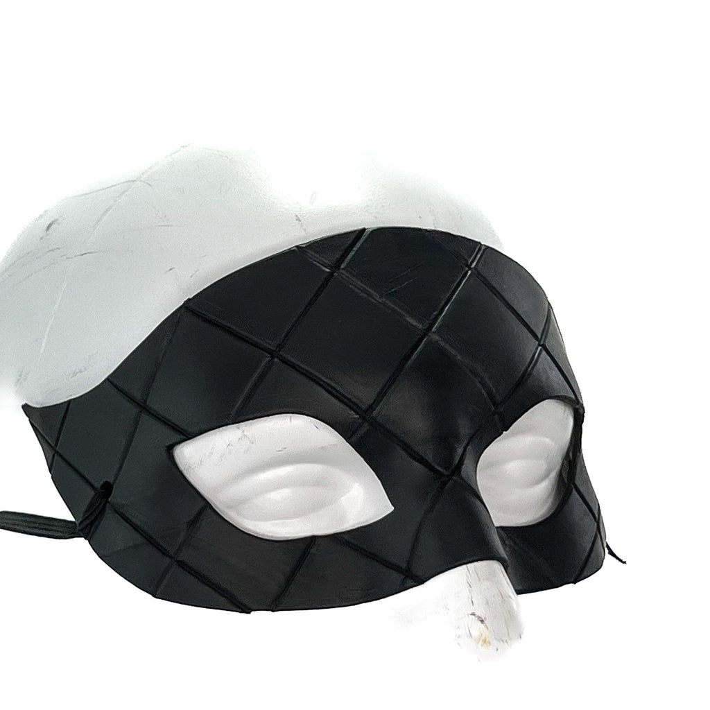 Masquerade Handmade Genuine Leather Mask in Black for Masquerades Halloween or Cosplay by Rockwell Masks