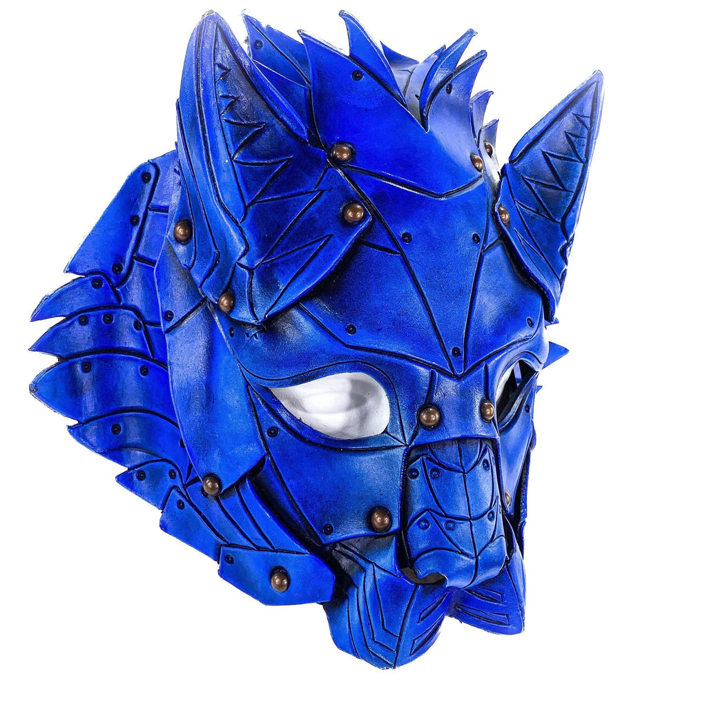 Feline Blue Handmade Genuine Leather by Rockwell Masks