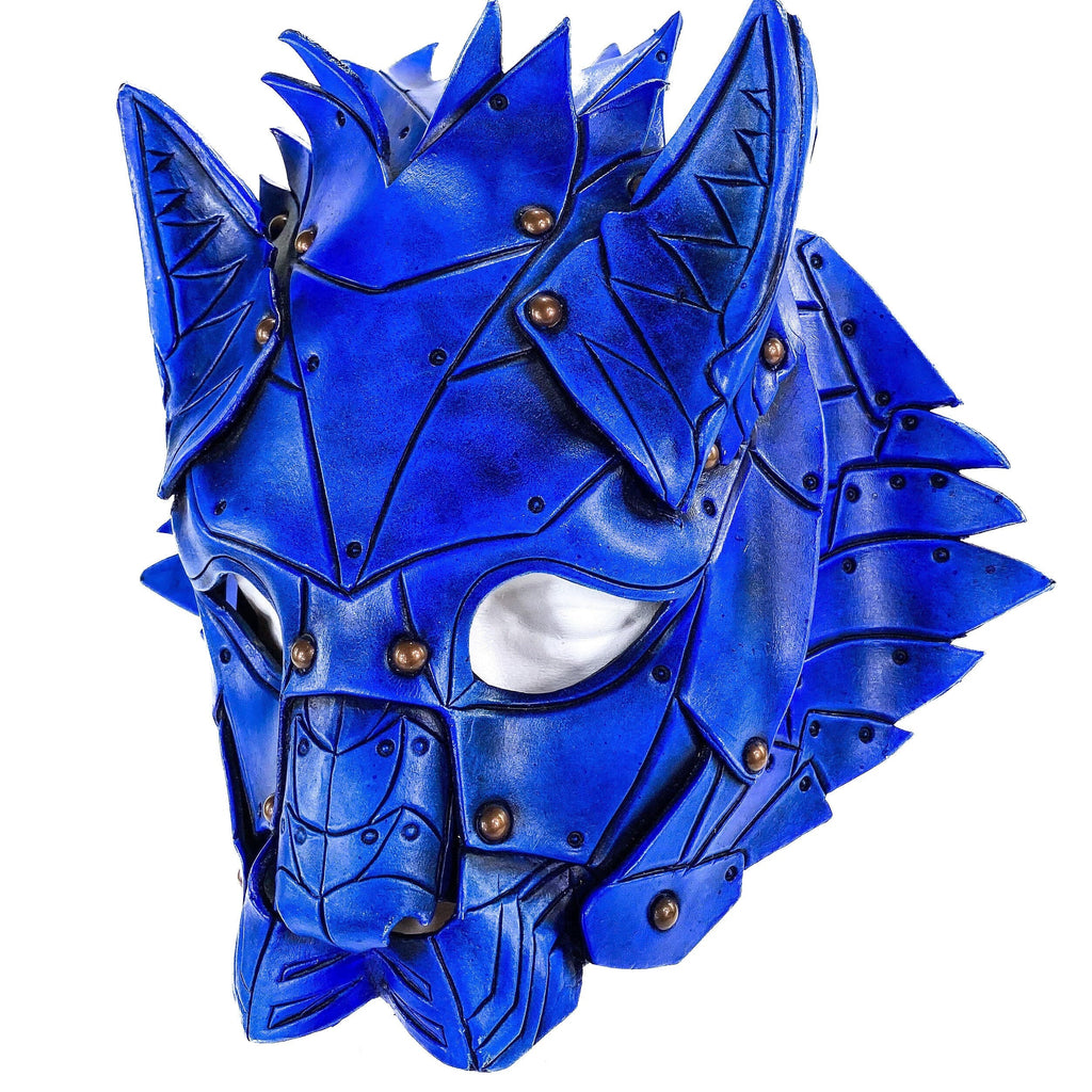 Feline Blue Handmade Genuine Leather by Rockwell Masks