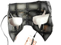 Silver Handmade Genuine Leather Mask in Rusted Steel Pattern by Rockwell Masks