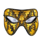 Dual Layer Handmade Genuine Leather Mask in Gold and Black by Rockwell Masks