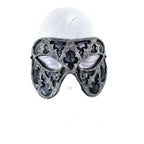Dual Layer Handmade Genuine Leather Mask in Silver and Black by Rockwell Masks
