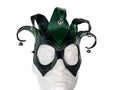 Handmade Genuine Leather Five Point Jester Mask in Green and Black by Rockwell Masks
