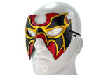 Super Hero Wrestling Mask Handmade Genuine Leather Mask in Red and Gold by Rockwell Masks