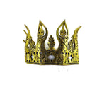 Masquerade Crown of Handmade Genuine Leather in Gold by Rockwell Masks