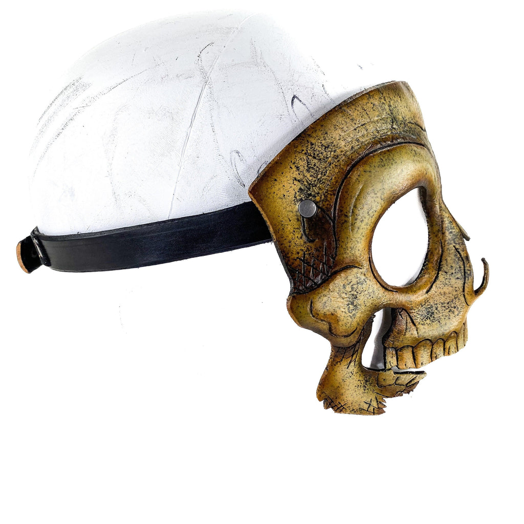 Handcrafted Genuine Leather Skull Phantom of the Opera Style Mask by Rockwell Masks