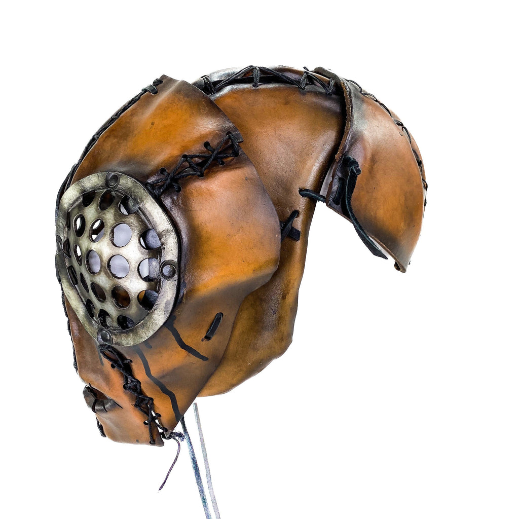 The Toy - Handmade Leather Mask with Pull Ties by Rockwell Masks