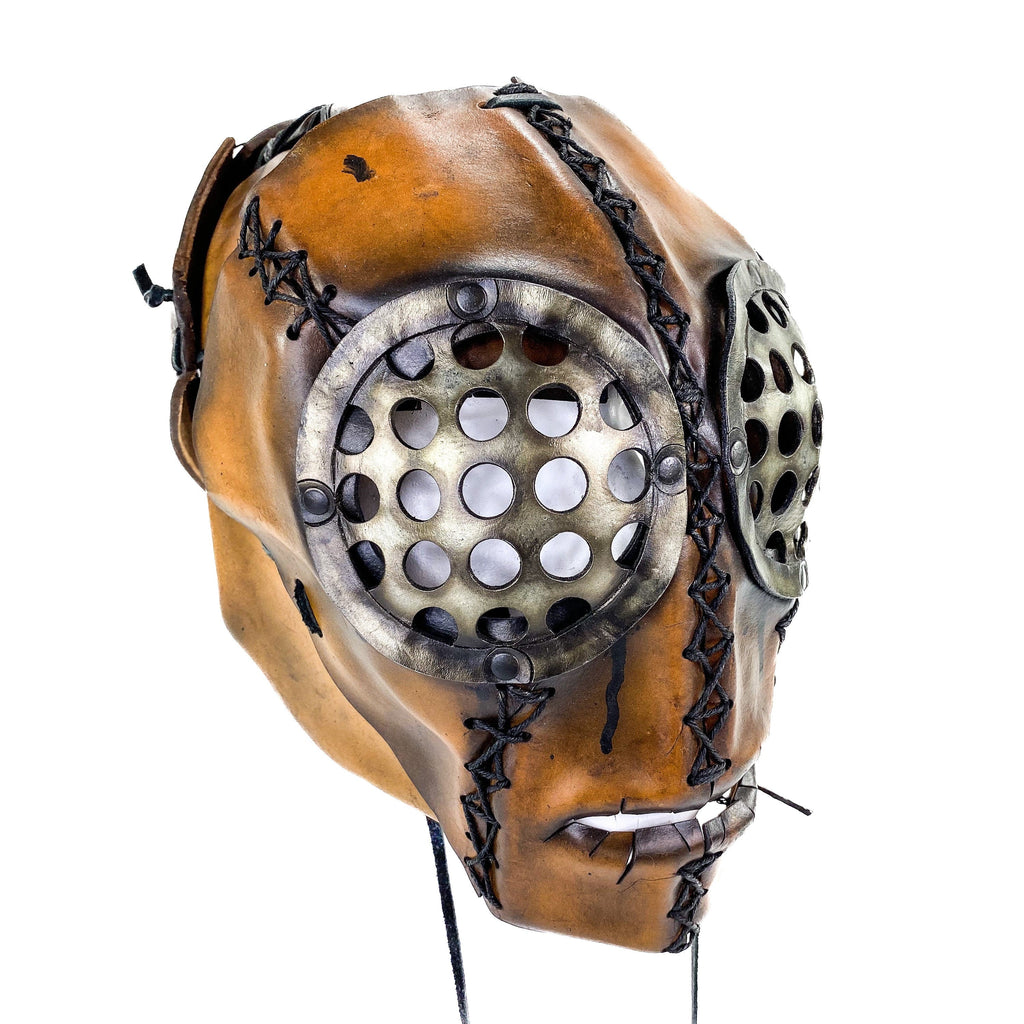 The Toy - Handmade Leather Mask with Pull Ties by Rockwell Masks