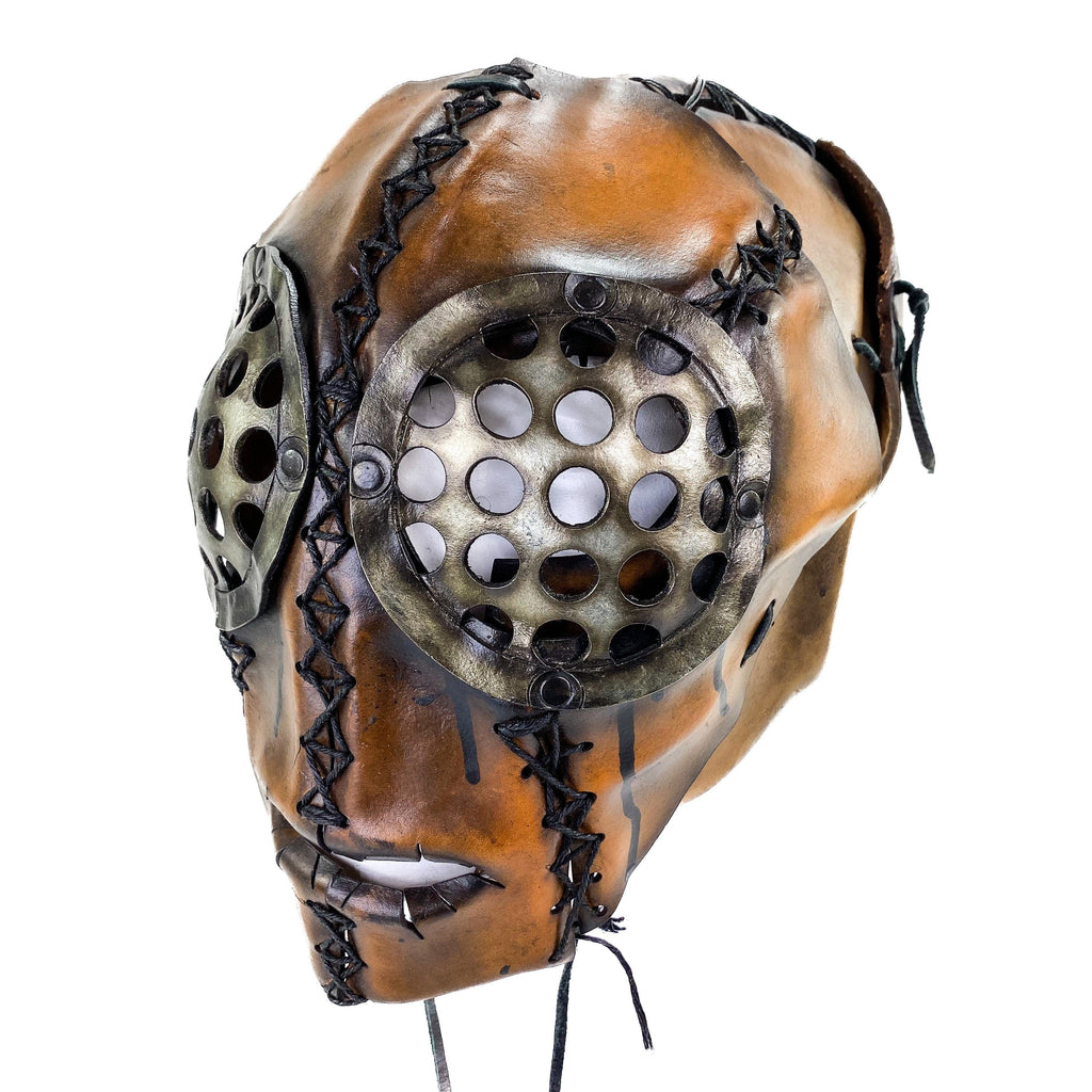 The Toy - Handmade Leather Mask with Pull Ties by Rockwell Masks