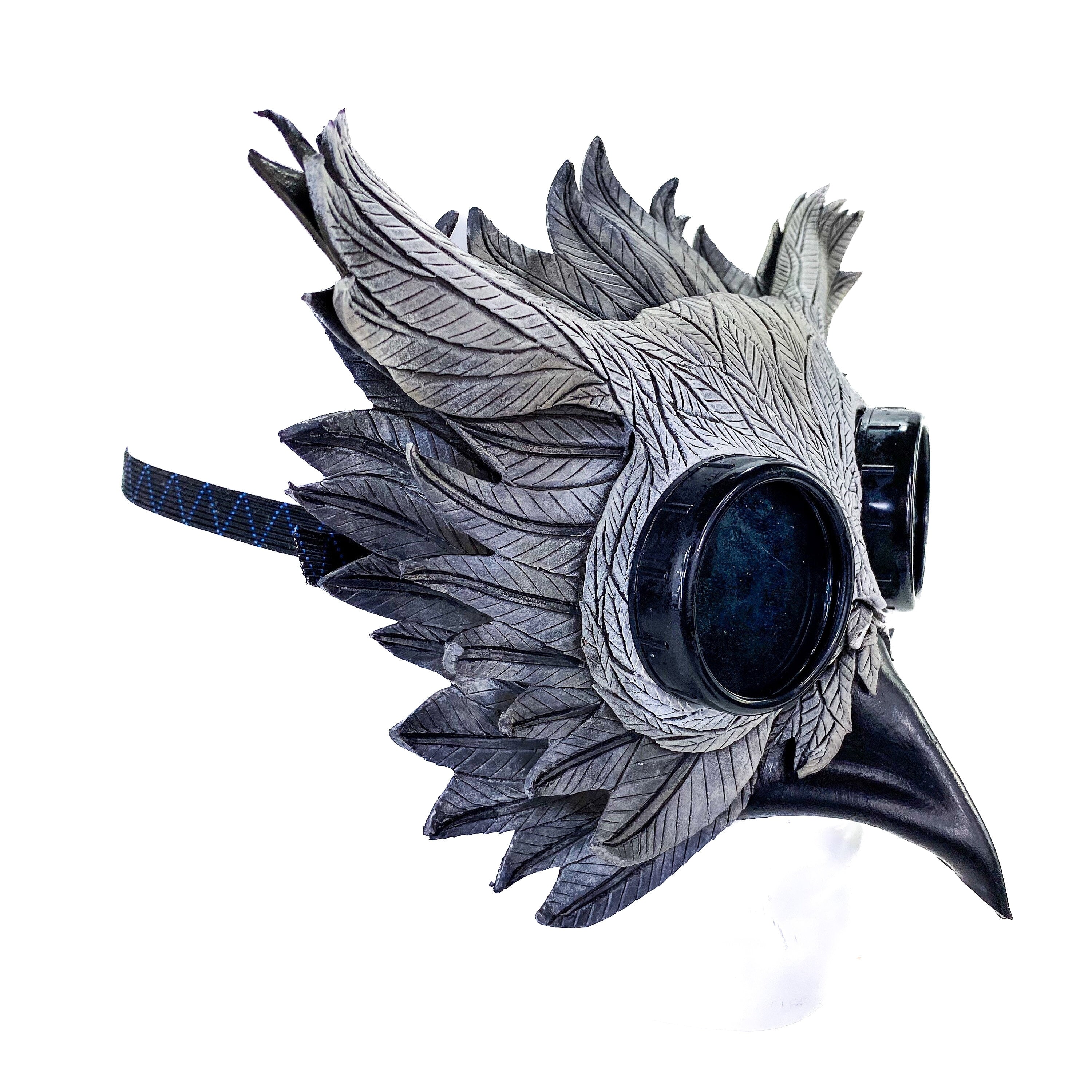 Horned Owl Goggles Handmade Genuine Leather Mask by Rockwell Masks
