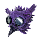 Purple Horned Owl Goggles Handmade Genuine Leather Mask by Rockwell Masks