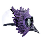 Purple Horned Owl Goggles Handmade Genuine Leather Mask by Rockwell Masks