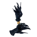 One Set of Two Handcrafted Genuine Leather Gloves with Claws in Black by Rockwell Masks