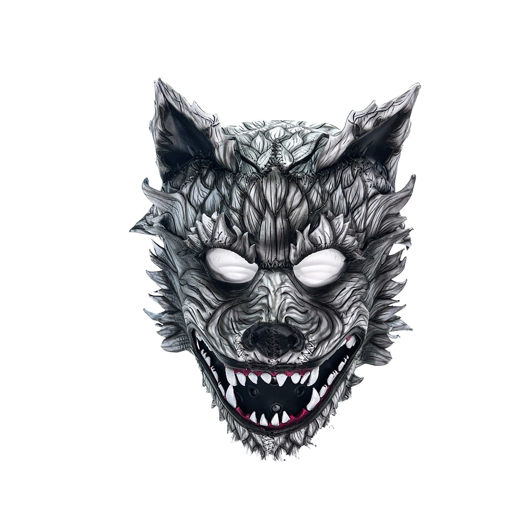 The Grey Lycan - Handmade Genuine Leather Helmet Mask by Rockwell Masks
