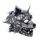 The Grey Lycan - Handmade Genuine Leather Helmet Mask by Rockwell Masks