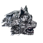 The Grey Lycan - Handmade Genuine Leather Helmet Mask by Rockwell Masks