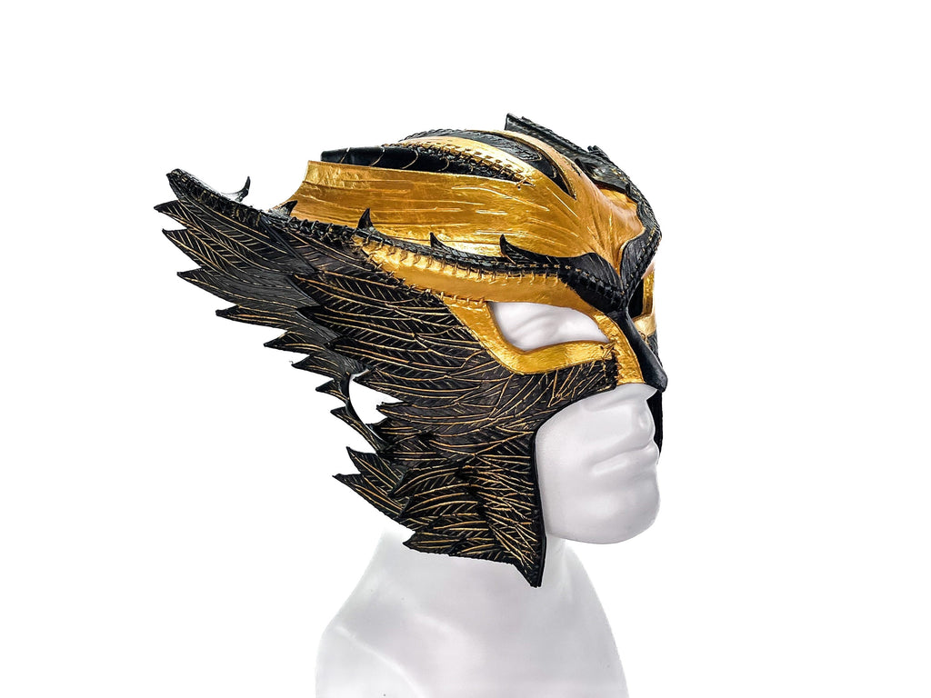 Winged Helmet Genuine Leather Mask by Rockwell Masks