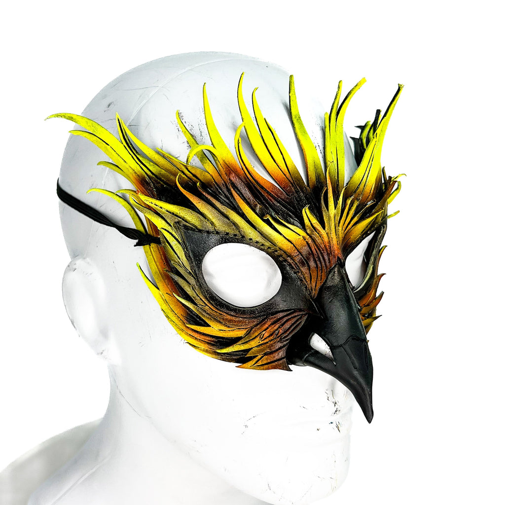 Layered Phoenix Handmade Genuine Leather Mask by Rockwell Masks