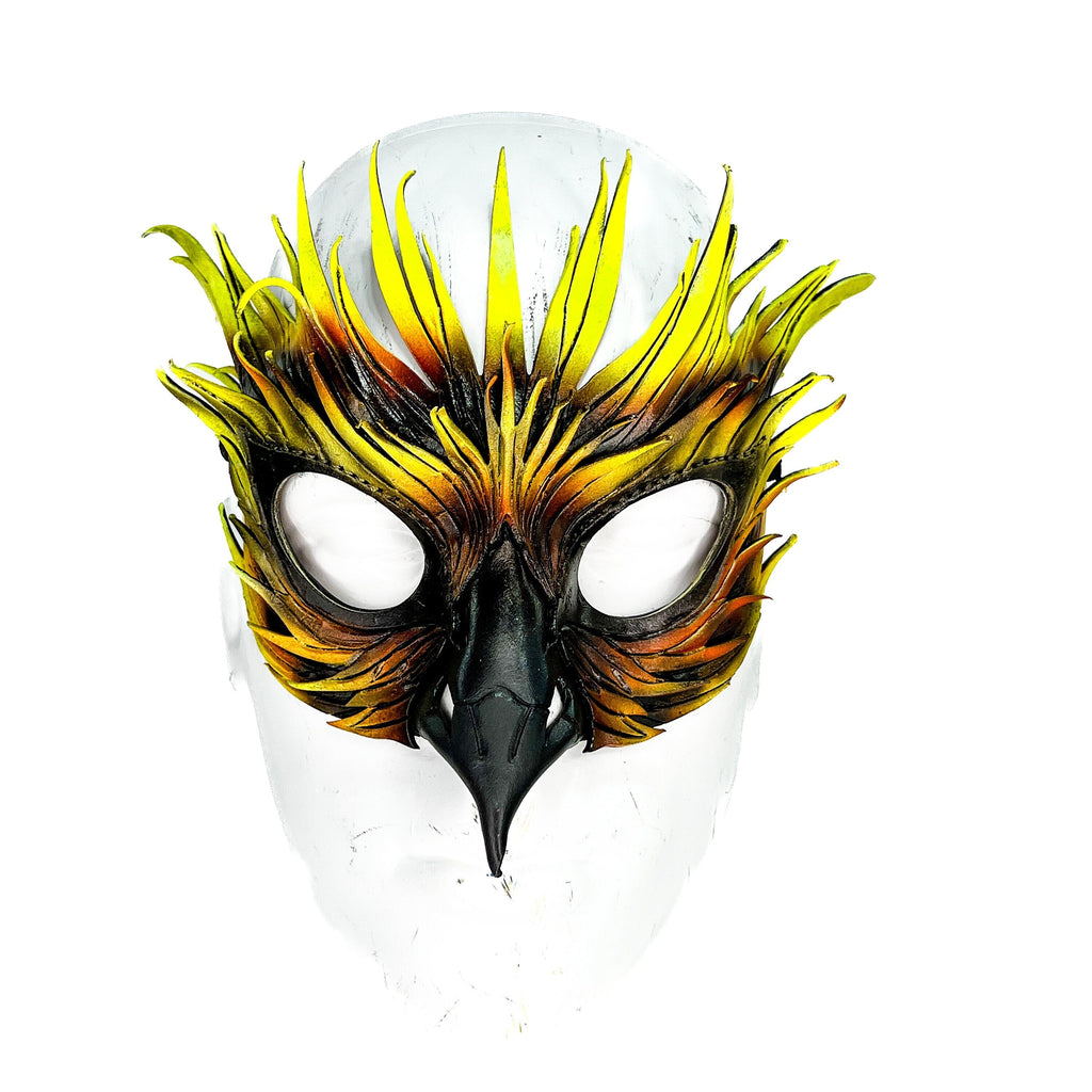 Layered Phoenix Handmade Genuine Leather Mask by Rockwell Masks