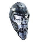 Genuine Leather Mask - Weathered Steel Paint - Handmade Full Face Cover for Masquerades Halloween or Cosplay Costume by Rockwell Masks