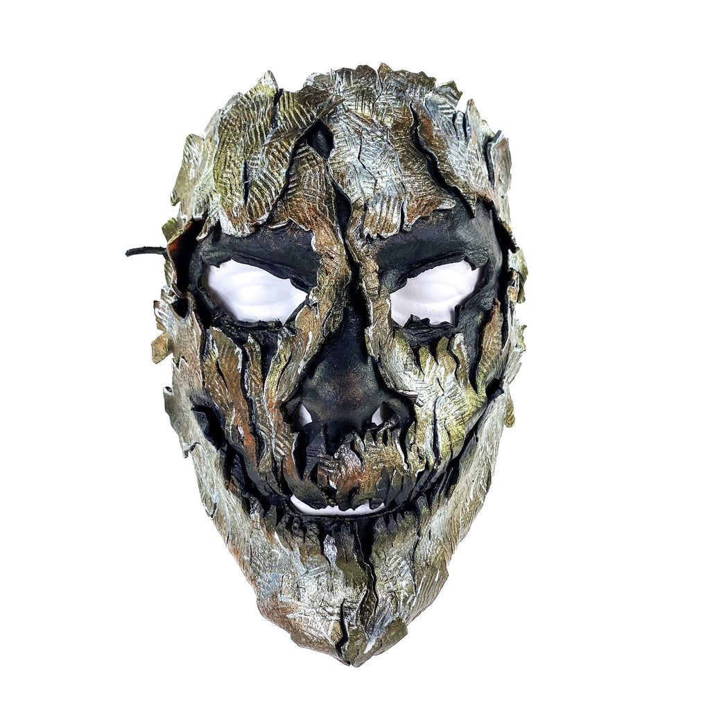 Genuine Leather Mask - Shattered Metal Paint - Handmade Full Face Cover for Halloween, Performance or Cosplay Costume by Rockwell Masks