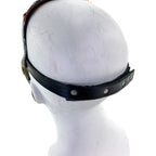 Invader - Genuine Leather Mask in Corroded Metallic Paint - Handmade Full Face Cover for Halloween, Performance or Cosplay by Rockwell Masks