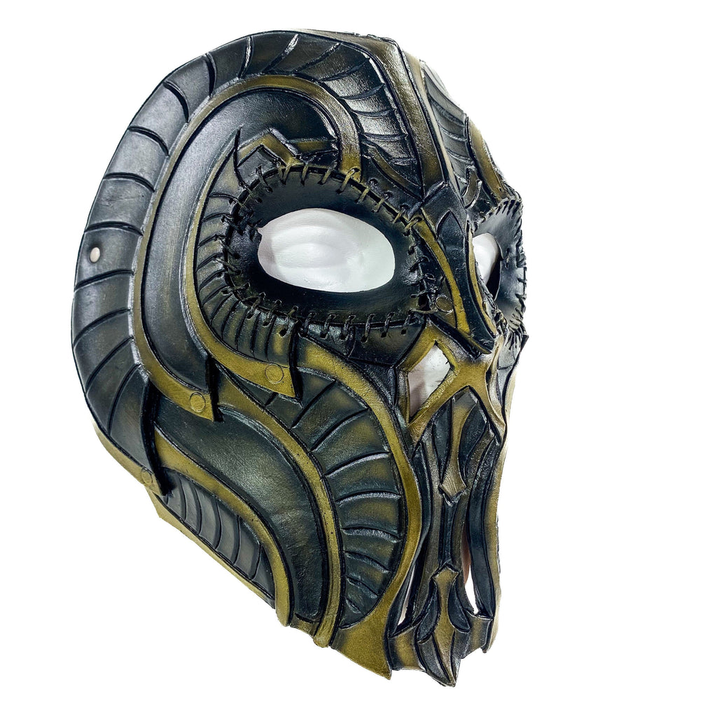 Handmade Genuine Leather Mask in Natural Colors by Rockwell Masks