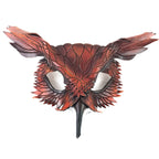 Layered Horned Owl Handmade Genuine Leather Mask by Rockwell Masks
