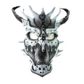 Grey Ancient Dragon Leather Mask with Swarovski Crystals by Rockwell Masks