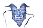 The Beast - Articulating Jaw Handmade Genuine Leather Mask with Horns in Natural Colors by Rockwell Masks