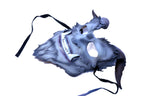 The Beast - Articulating Jaw Handmade Genuine Leather Mask with Horns in Natural Colors by Rockwell Masks