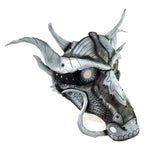 Grey Ancient Dragon Leather Mask with Swarovski Crystals by Rockwell Masks