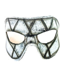Harlequin Handmade Genuine Leather Mask in Black and White by Rockwell Masks