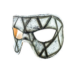Harlequin Handmade Genuine Leather Mask in Black and White by Rockwell Masks