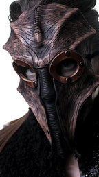 Steampunk Inspired Handmade Genuine Leather Mask in Brown by Rockwell Masks