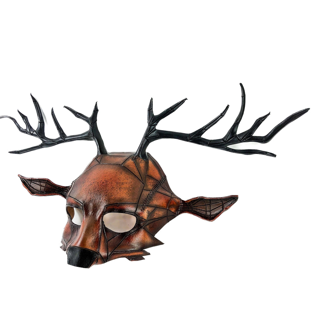 Geometric Buck Deer Genuine Leather Mask by Rockwell Masks