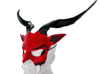 Krampus Handmade Genuine Leather Mask for Masquerade Cosplay or Halloween Costumes by Rockwell Masks