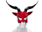 Krampus Handmade Genuine Leather Mask for Masquerade Cosplay or Halloween Costumes by Rockwell Masks
